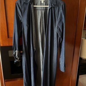 Women's Denim Long Sleeve Wrap Dress